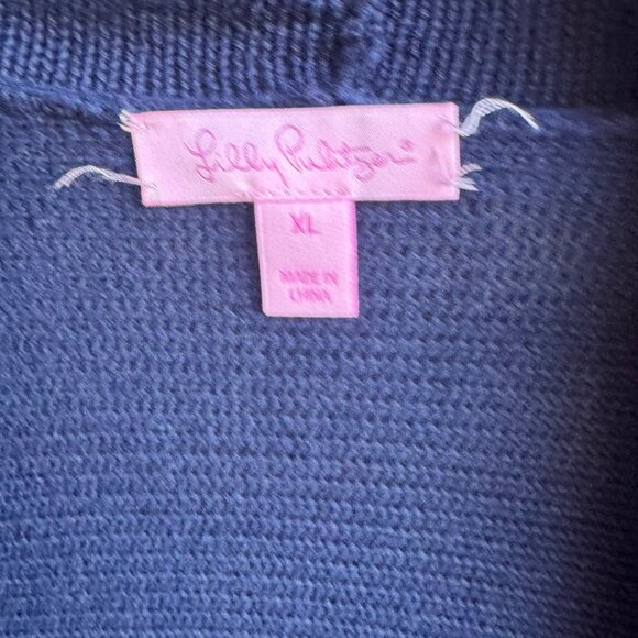 Lilly Pulitzer Long Sleeve Cotton Blend Open Front Cardigan Sweater Size XL. - Picture 3 of 8